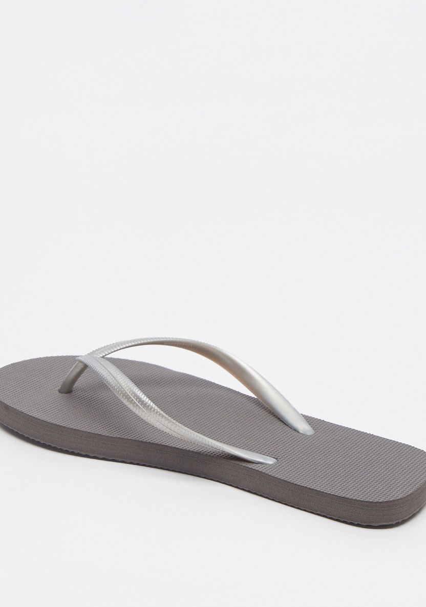 Textured Slip-On Thong Slippers-Women%27s Flip Flops & Beach Slippers-image-2