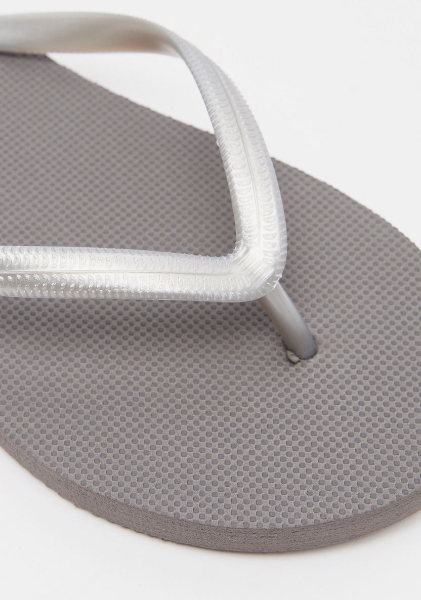 Textured Slip-On Thong Slippers-Women%27s Flip Flops & Beach Slippers-image-4