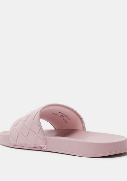 Textured Open Toe Slide Slippers-Women%27s Flip Flops & Beach Slippers-image-2
