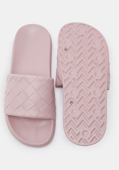 Textured Open Toe Slide Slippers-Women%27s Flip Flops & Beach Slippers-image-5