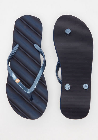 Textured Slip-On Thong Slippers-Women%27s Flip Flops & Beach Slippers-image-5
