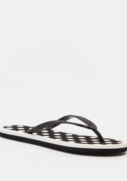 Polka Dot Slip-On Thong Slippers-Women%27s Flip Flops & Beach Slippers-image-1