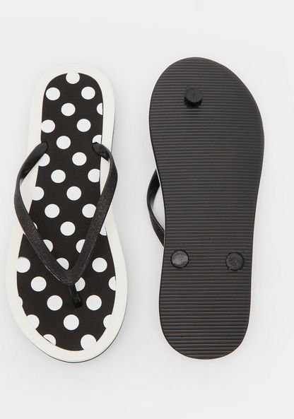 Polka Dot Slip-On Thong Slippers-Women%27s Flip Flops & Beach Slippers-image-5