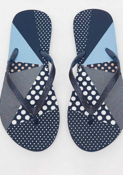 Printed Slip-On Thong Slippers-Women%27s Flip Flops & Beach Slippers-image-0