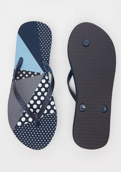 Printed Slip-On Thong Slippers-Women%27s Flip Flops & Beach Slippers-image-5