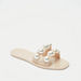 Pearl Embellished Slip-On Sandals-Women%27s Flat Sandals-thumbnail-1