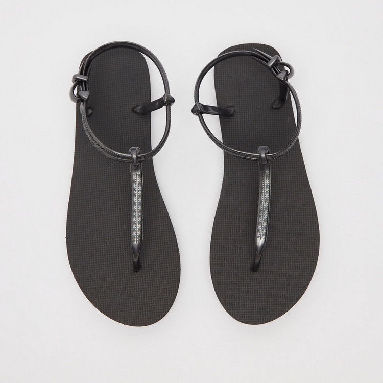 Textured Slip-On Thong Sandals