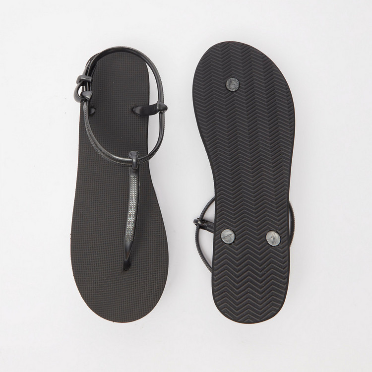 Textured Slip-On Thong Sandals