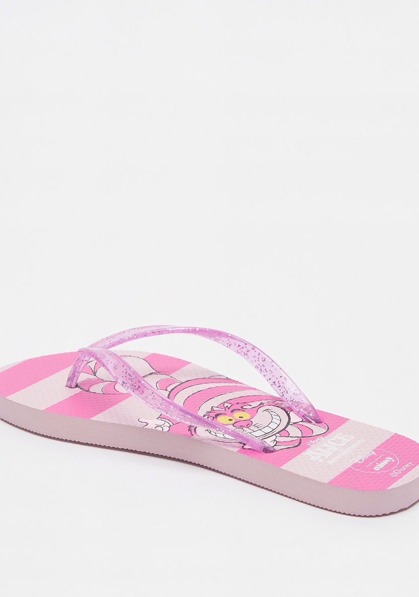 Missy - Disney Cheshire Cat Print Slip-On Thong Slippers-Women%27s Flip Flops & Beach Slippers-image-2