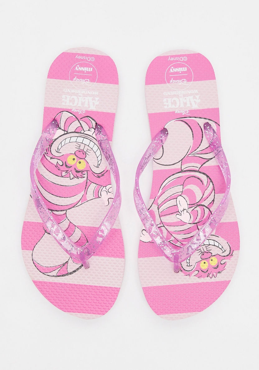Missy - Disney Cheshire Cat Print Slip-On Thong Slippers-Women%27s Flip Flops & Beach Slippers-image-0