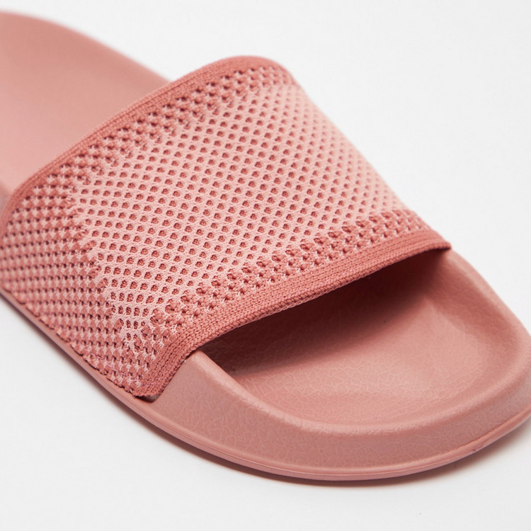 Textured Open Toe Slide Slippers