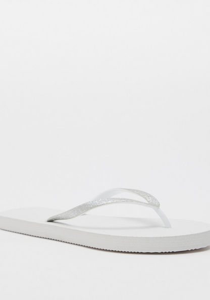 Glitter Accented Slip-On Thong Slippers-Women%27s Flip Flops & Beach Slippers-image-1