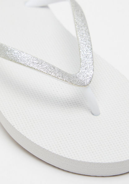 Glitter Accented Slip-On Thong Slippers-Women%27s Flip Flops & Beach Slippers-image-4