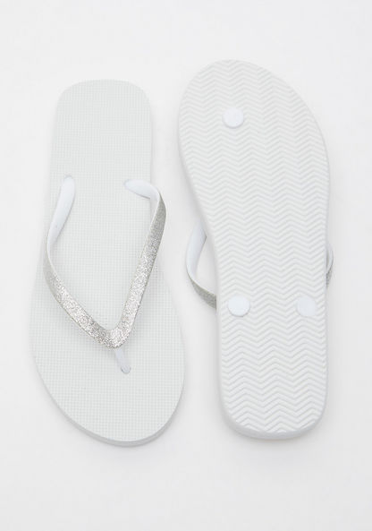 Glitter Accented Slip-On Thong Slippers-Women%27s Flip Flops & Beach Slippers-image-5