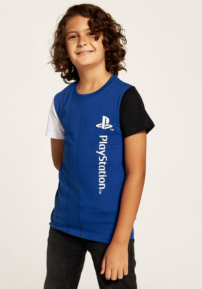 PlayStation Printed Crew Neck T-shirt with Short Sleeves-T Shirts-image-1
