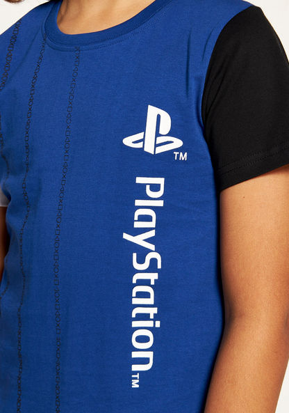 PlayStation Printed Crew Neck T-shirt with Short Sleeves-T Shirts-image-2