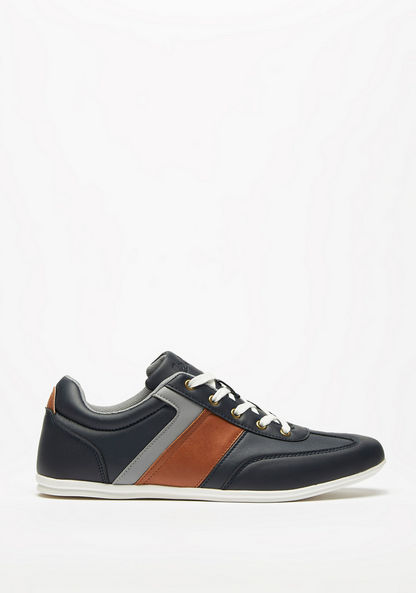 Lee Cooper Men's Solid Sneakers with Lace-Up Closure