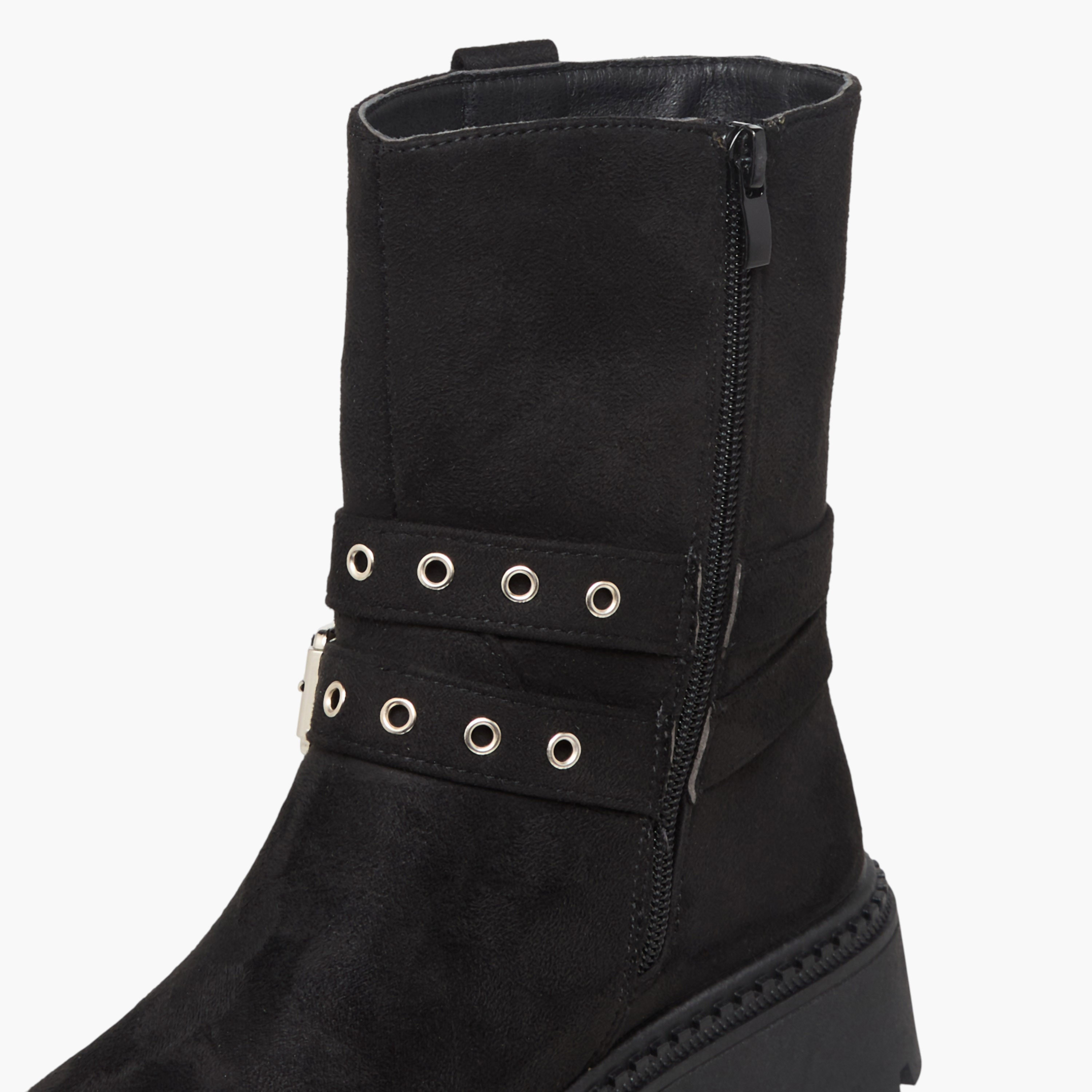 بوت طول الكاحل بتفاصيل إبزيم للنساء من فلورا بيلا-women-shoes-boots-image-3