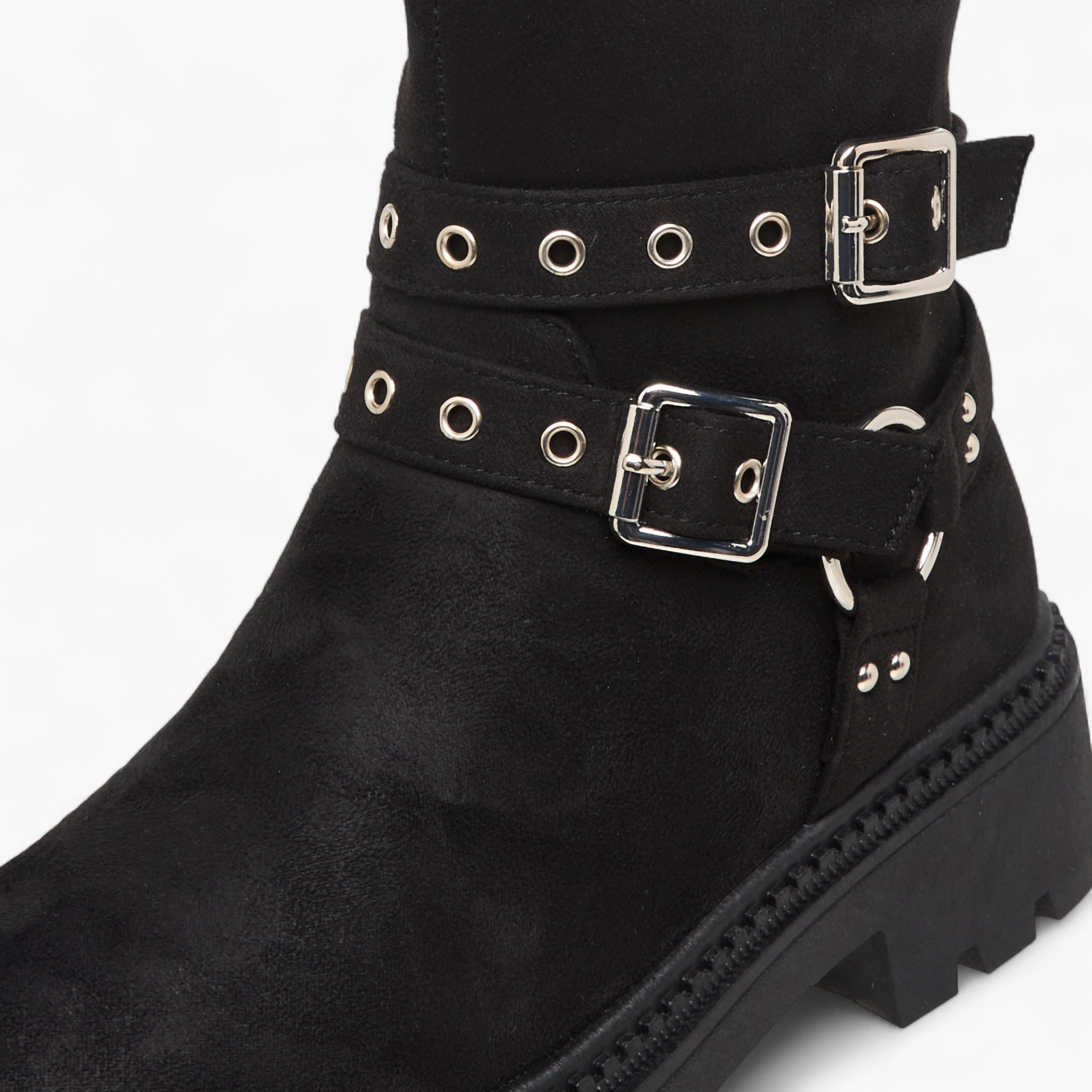 بوت طول الكاحل بتفاصيل إبزيم للنساء من فلورا بيلا-women-shoes-boots-image-2