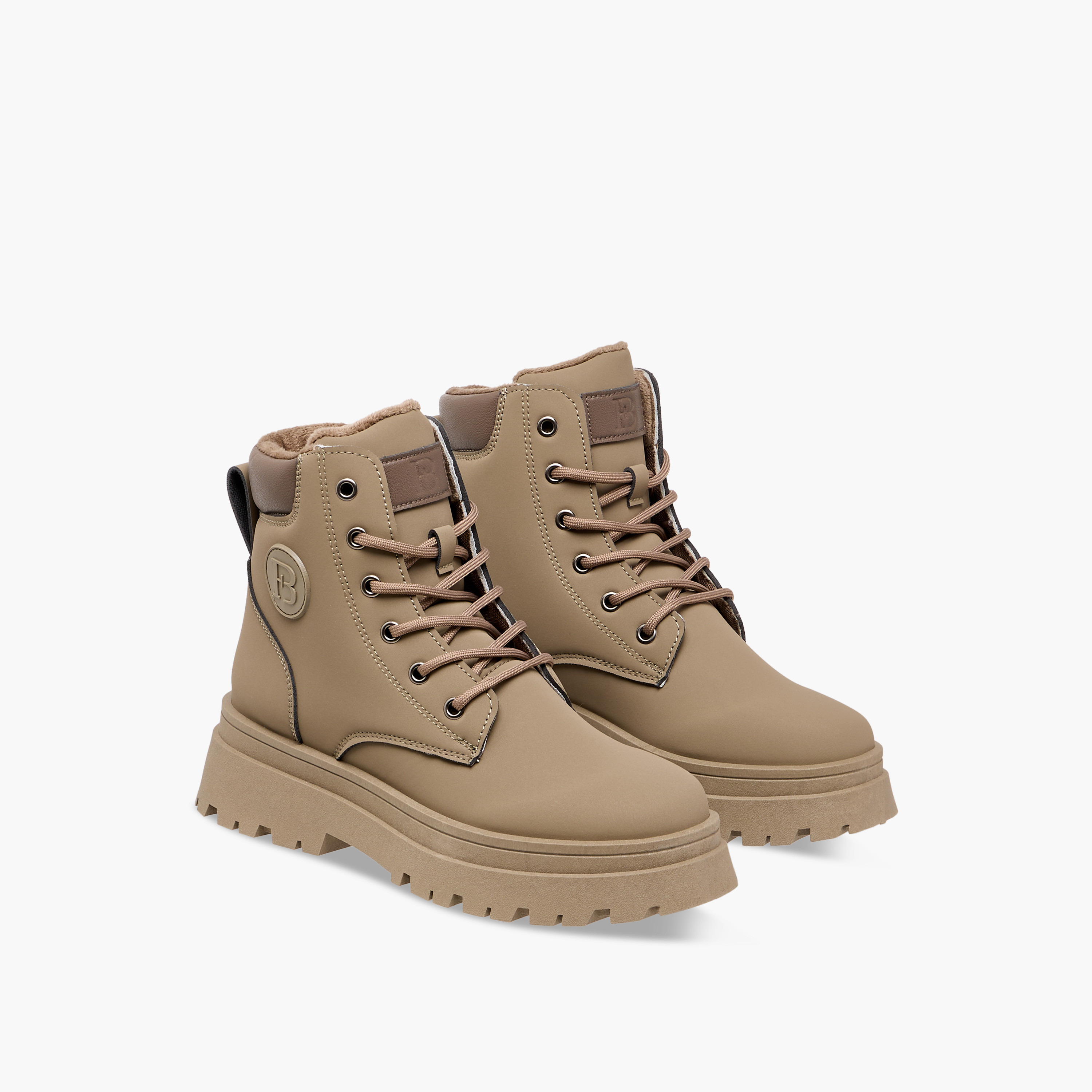 Flora Bella Panelled Ankle Boots with Lace-Up Closure-women-shoes-boots-image-1