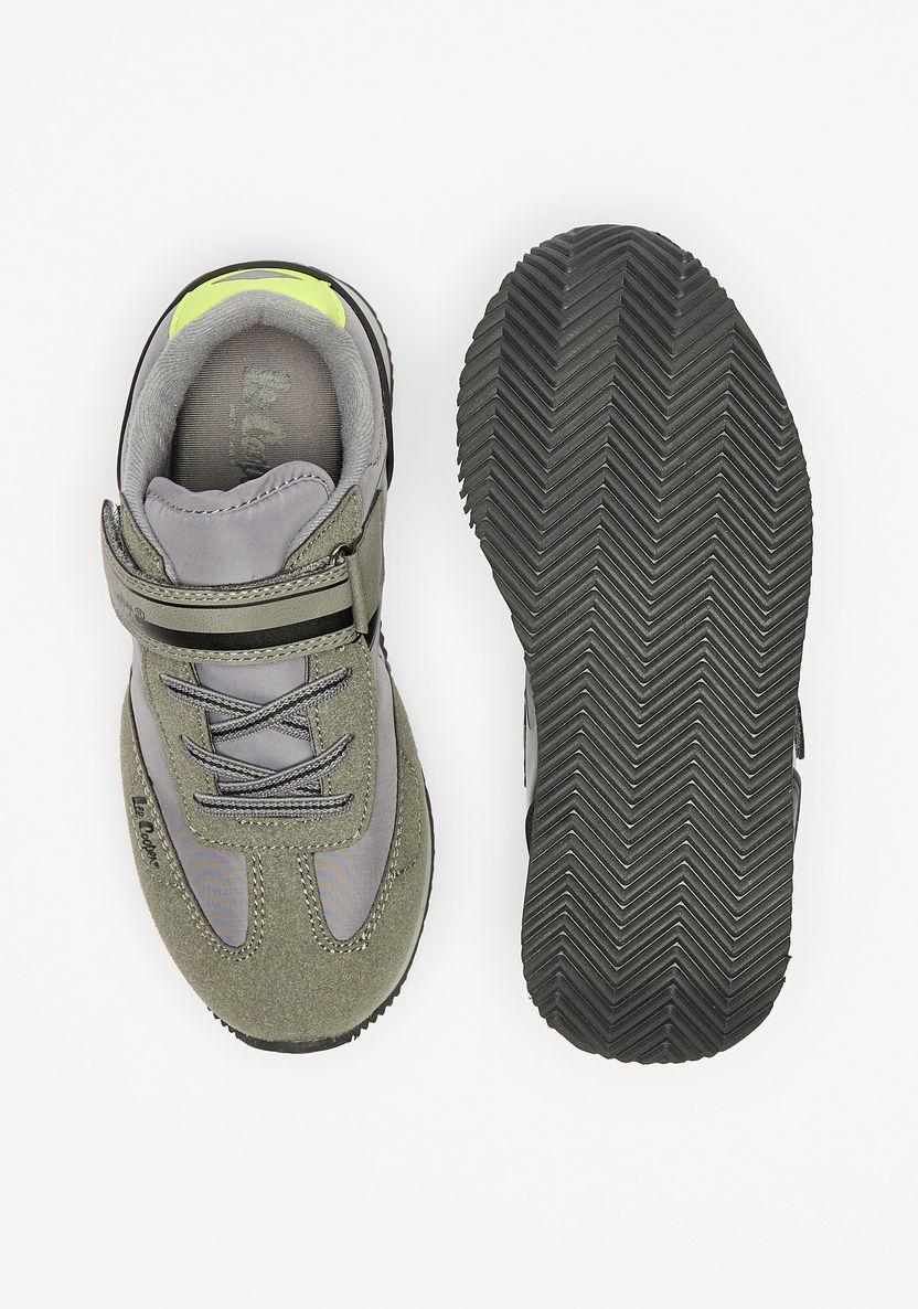 Lee Cooper Boys' Panelled Sneakers with Hook and Loop Closure-Boy%27s Sneakers-image-3