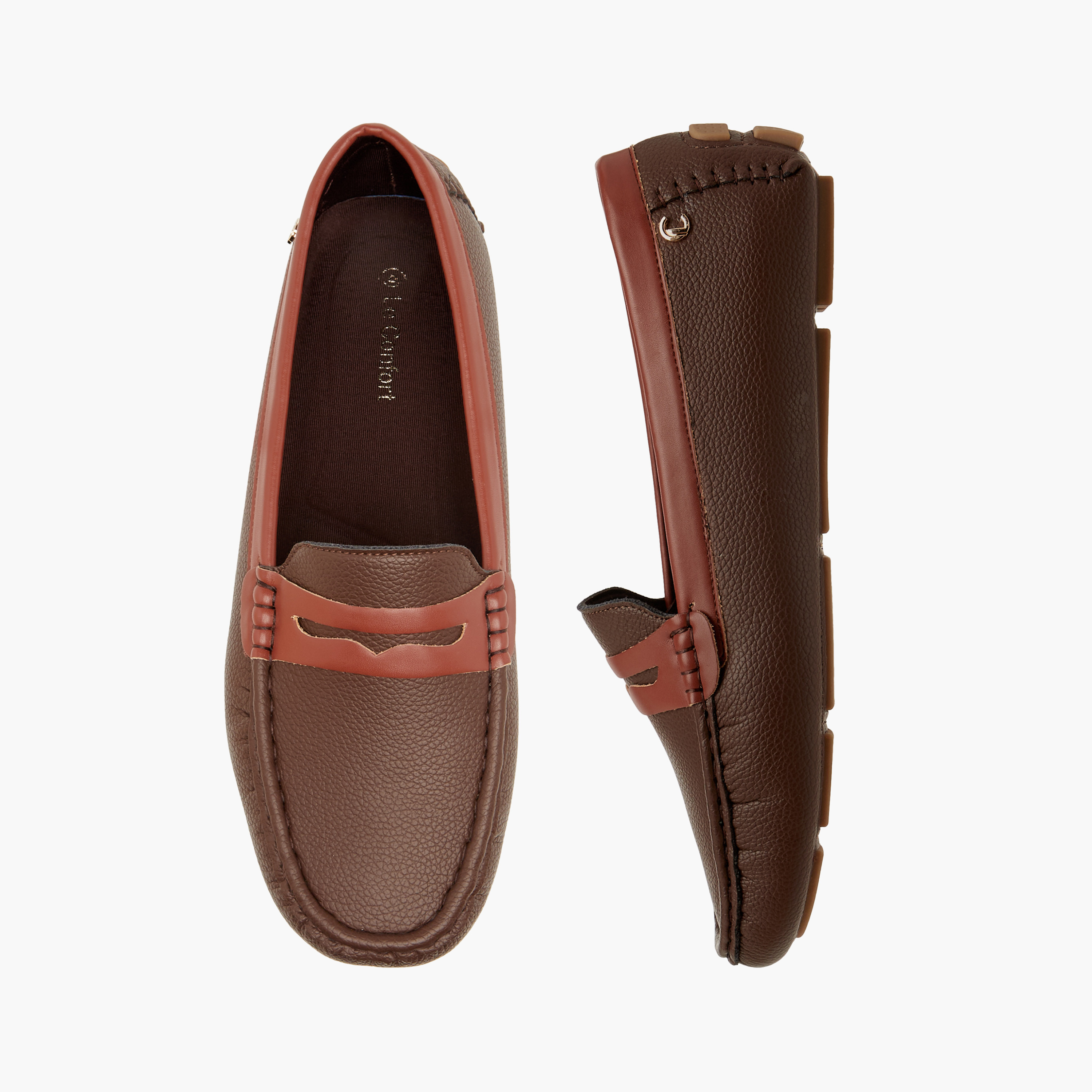 Le Confort Textured Slip-On Comfort Loafers-women-shoes-loafersandmoccasins-image-1