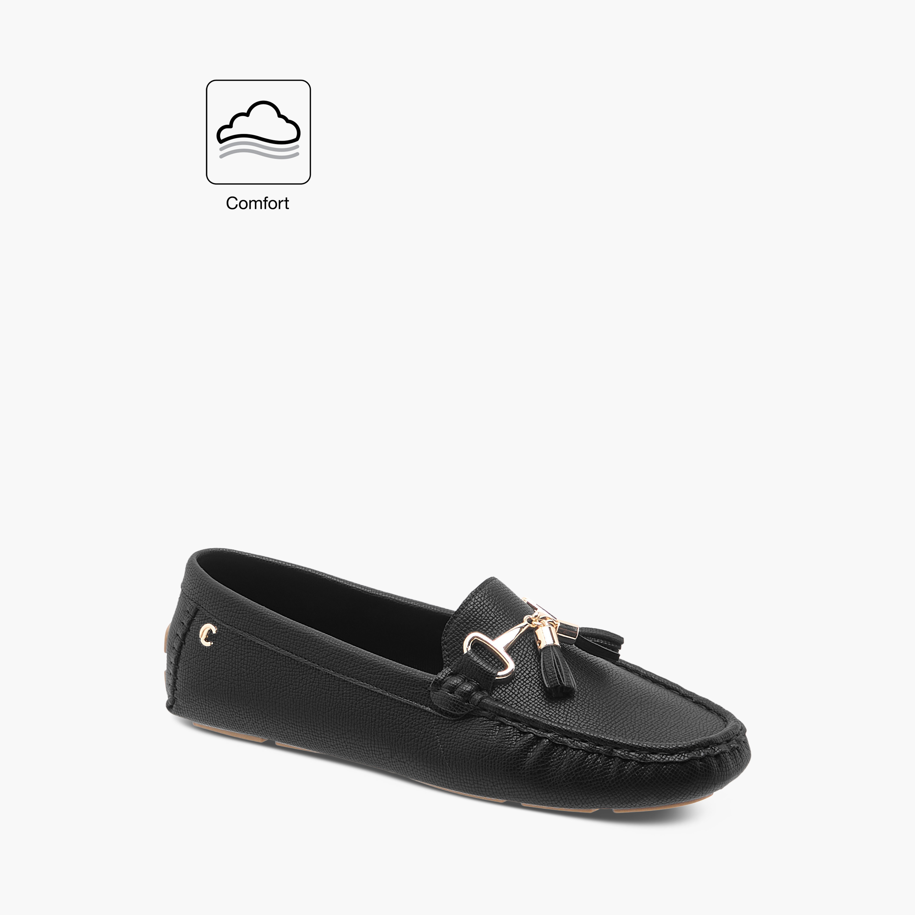 Le Confort Textured Slip-On Comfort Loafers with Tassel Detail-women-shoes-flats-loafers-image-2
