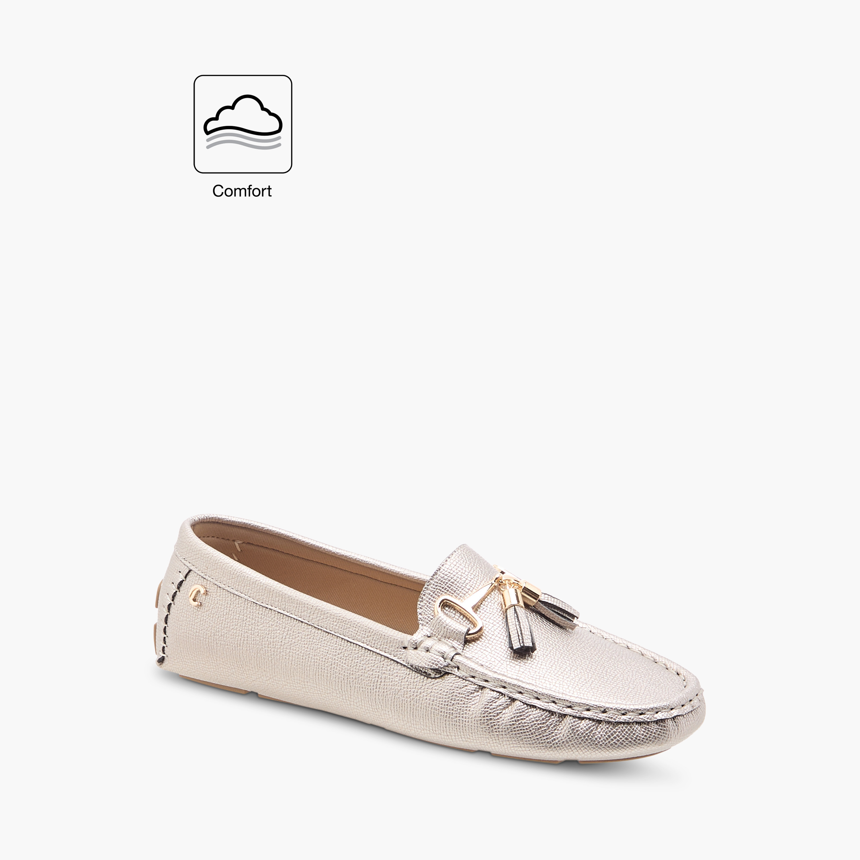 Le Confort Textured Slip-On Comfort Loafers with Tassel Detail-women-shoes-flats-loafers-image-2