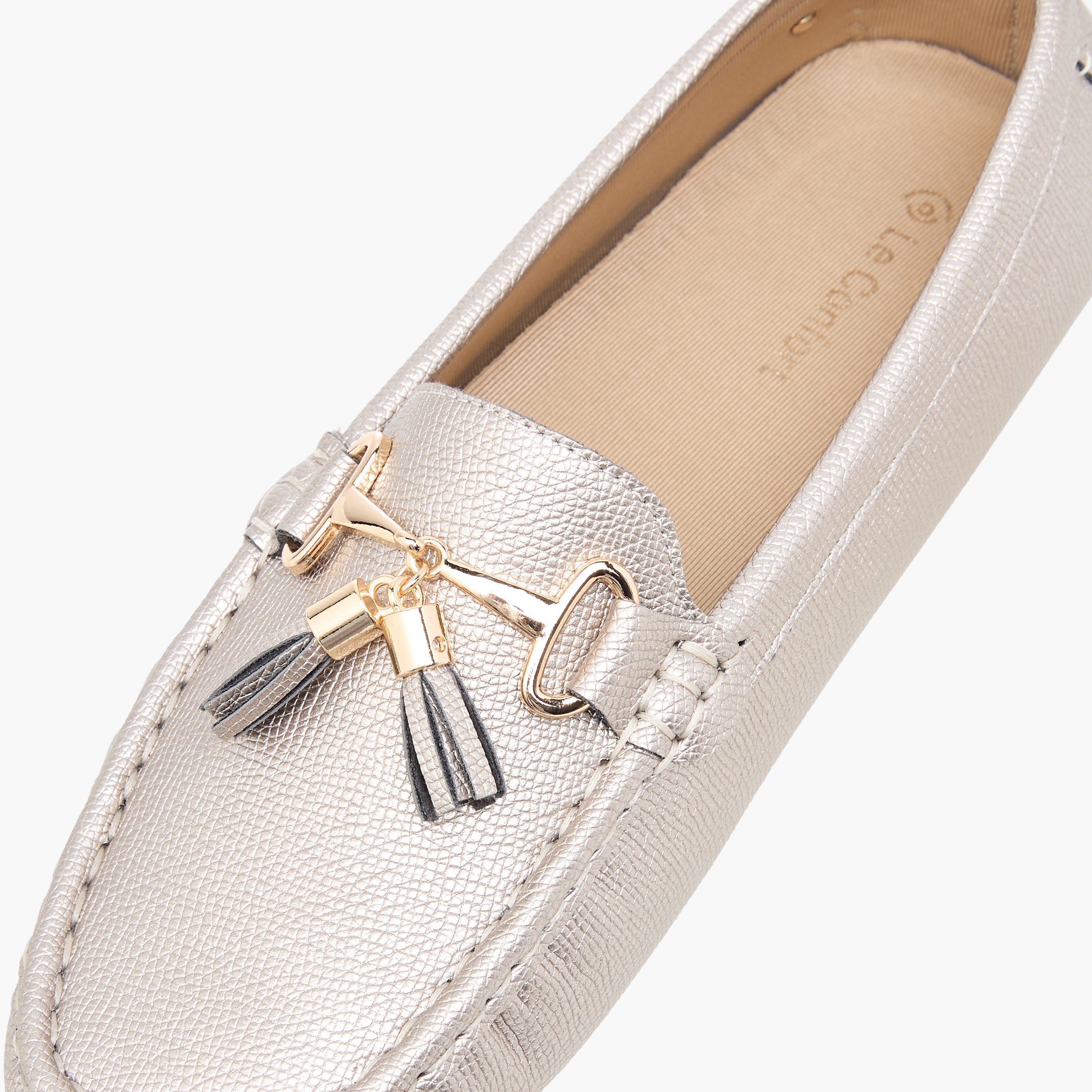 Le Confort Textured Slip-On Comfort Loafers with Tassel Detail-women-shoes-flats-loafers-image-4