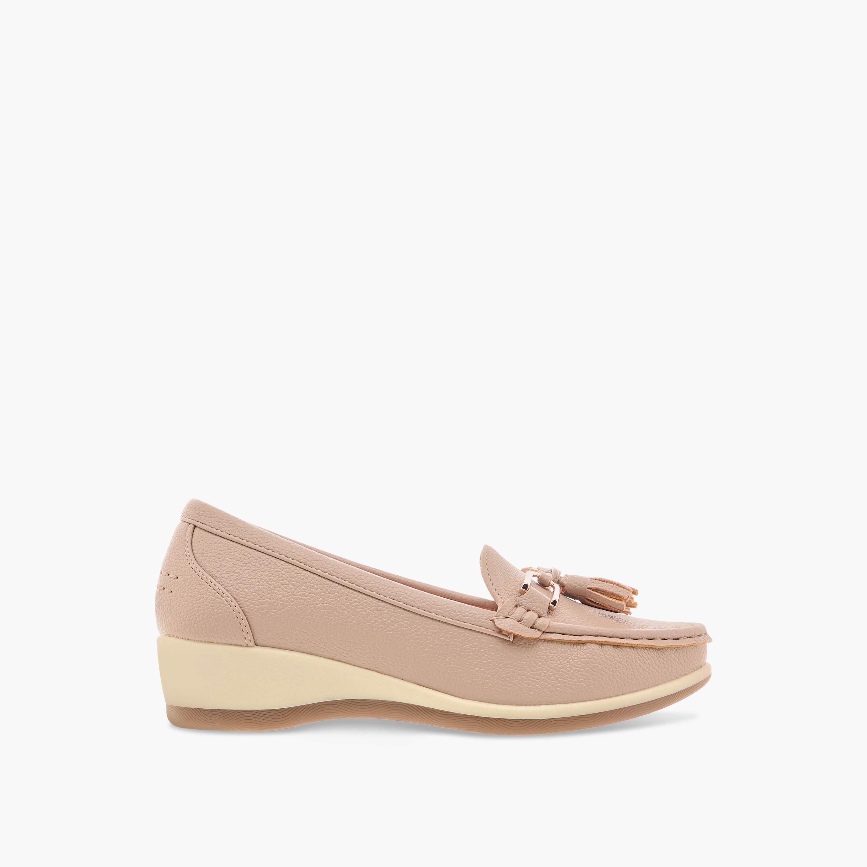 Le Confort Tassel Accent Slip-On Loafers with Wedge Heels-women-shoes-loafersandmoccasins-image-3