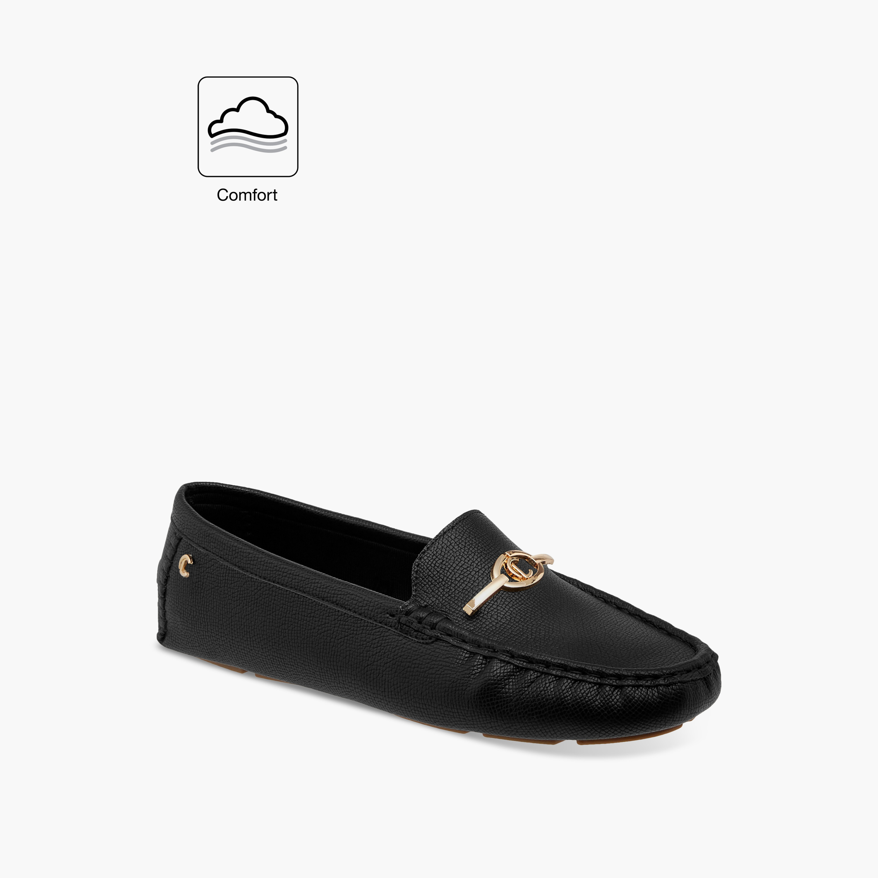 Le Confort Textured Slip-On Comfort Loafers with Metal Accent-women-shoes-loafersandmoccasins-image-2