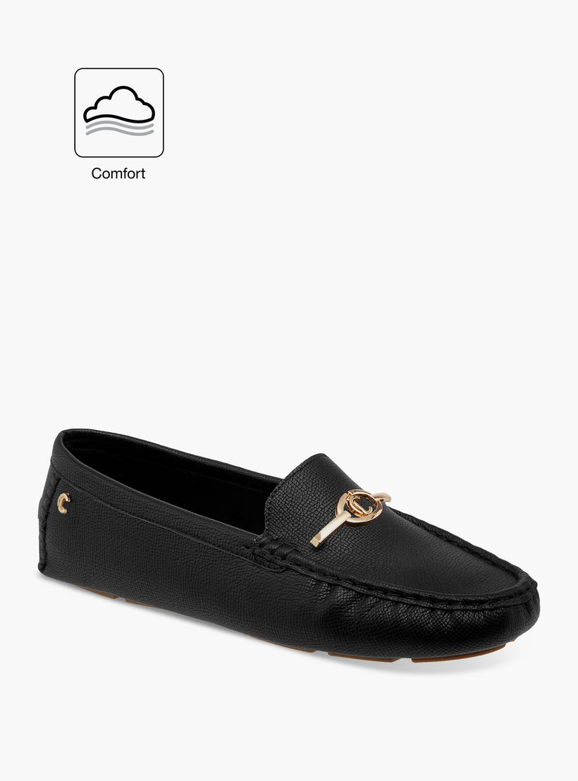 Le Confort Textured Slip-On Comfort Loafers with Metal Accent-women-shoes-loafersandmoccasins-image-2
