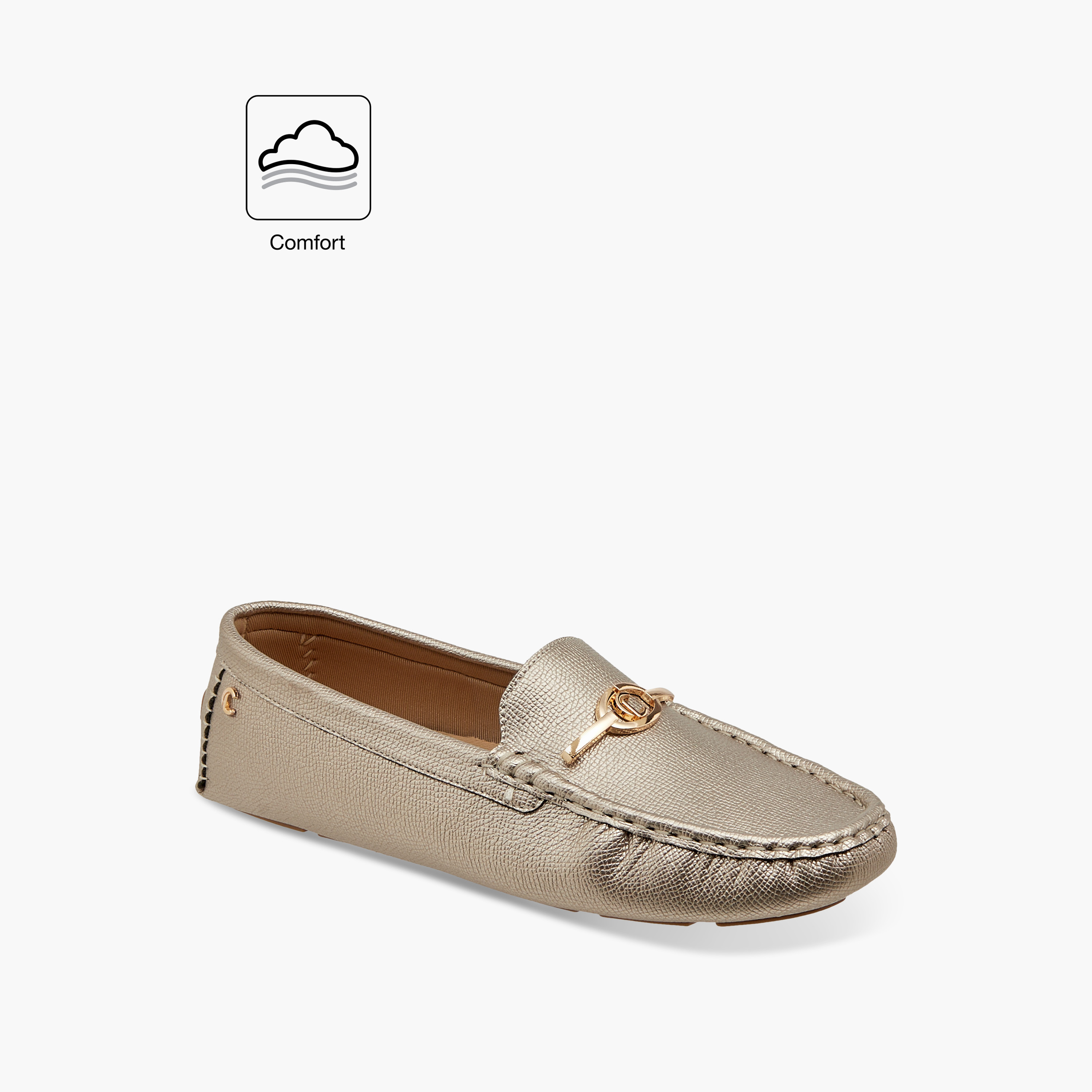 Le Confort Textured Slip-On Comfort Loafers with Metal Accent-women-shoes-loafersandmoccasins-image-2