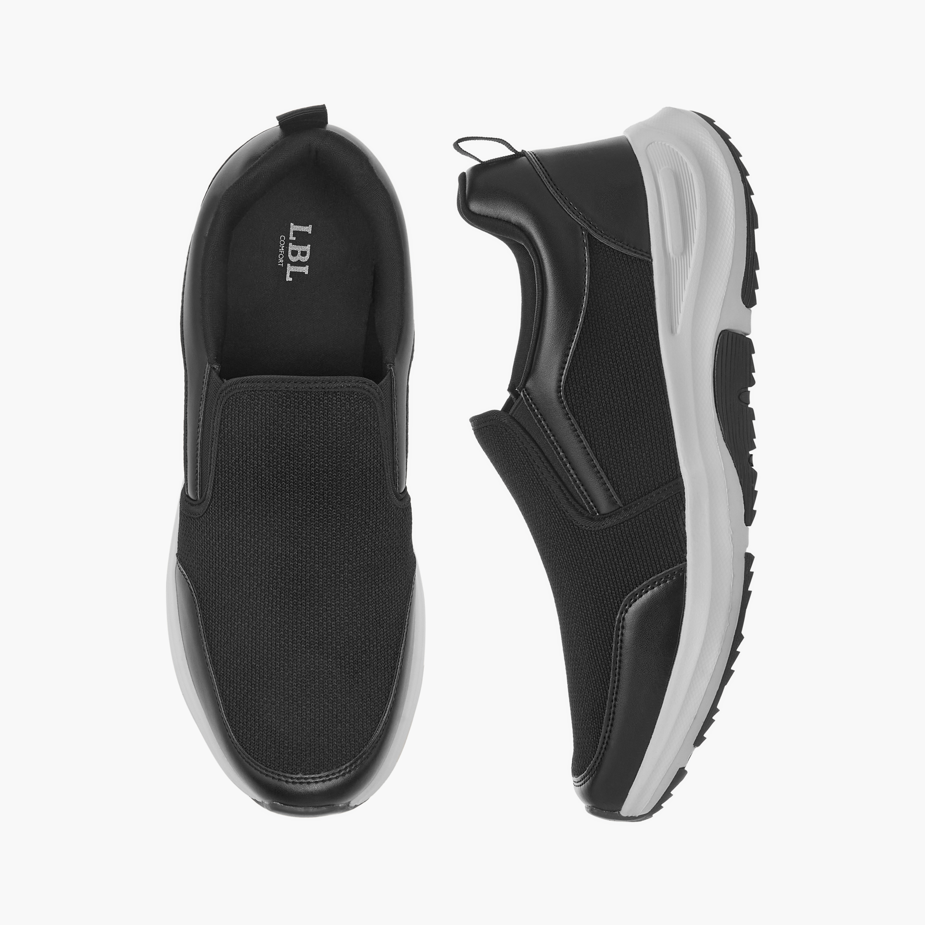 LBL by Shoexpress Panelled Slip-On Sneakers with Pull Tabs-men-shoes-sneakers-image-1