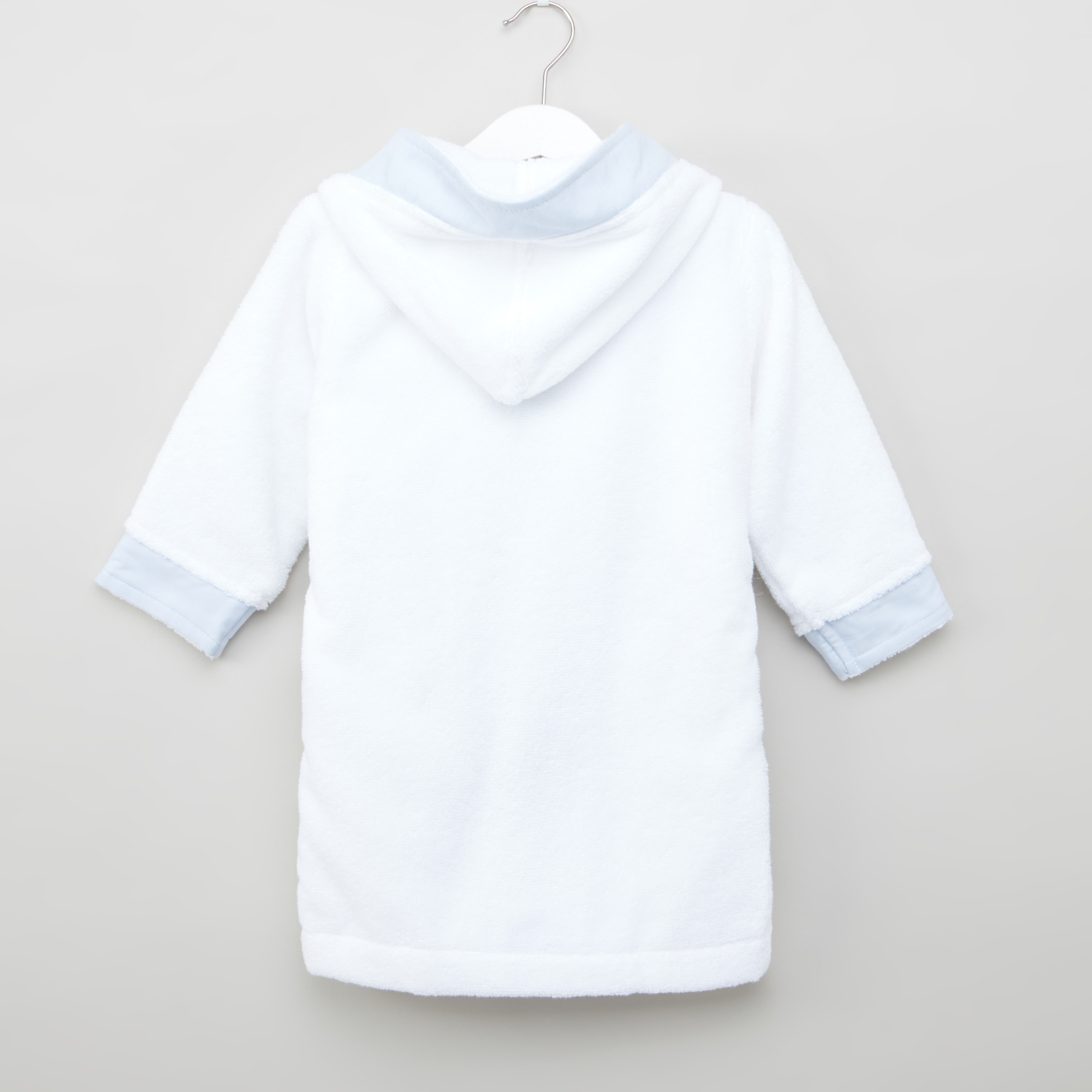 Giggles Textured Bathrobe with Hood and Tie Ups-baby-bathandcare-towels-image-3
