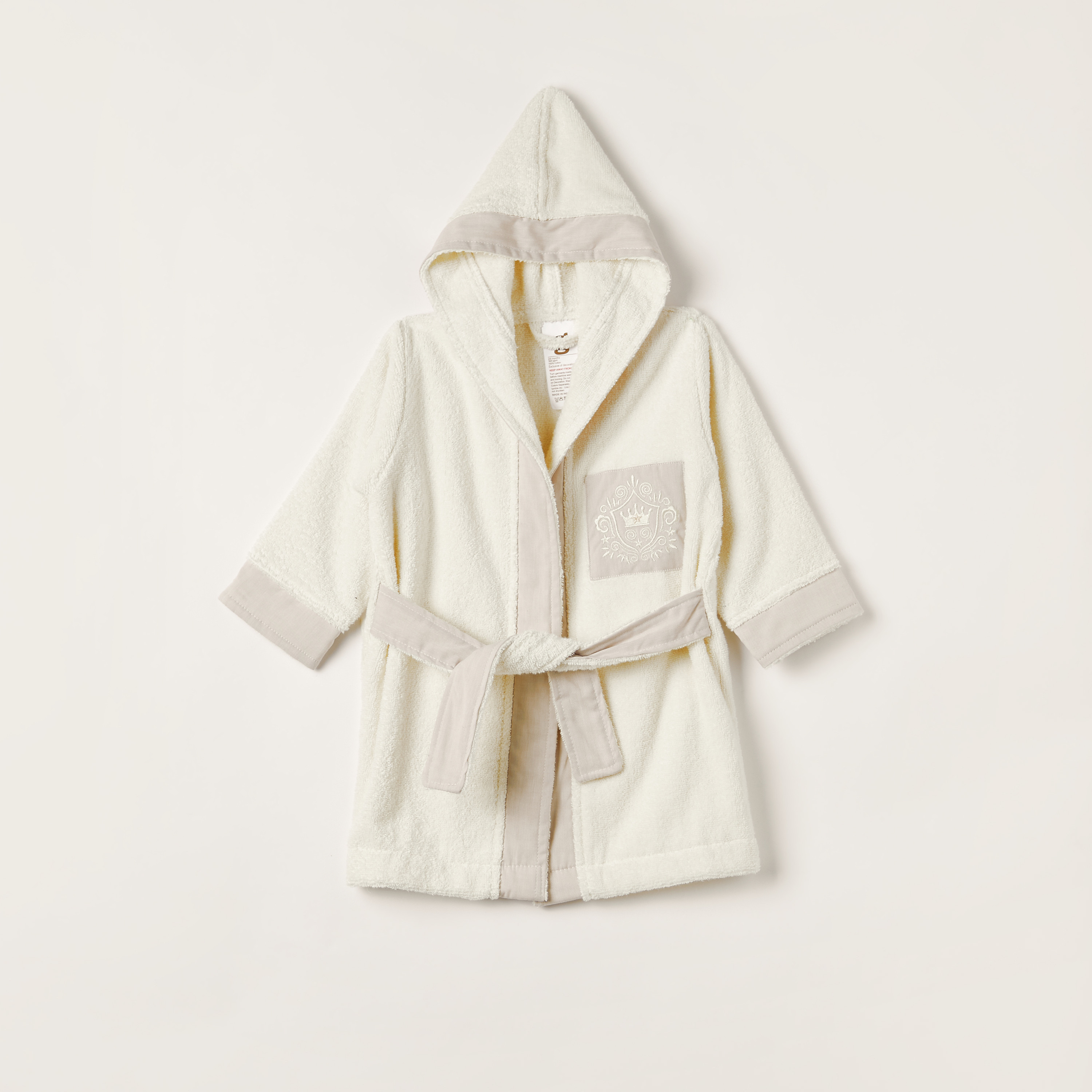 Giggles Long Sleeves Robe with Hood and Tie Up Belt-baby-bathandcare-towels-image-1