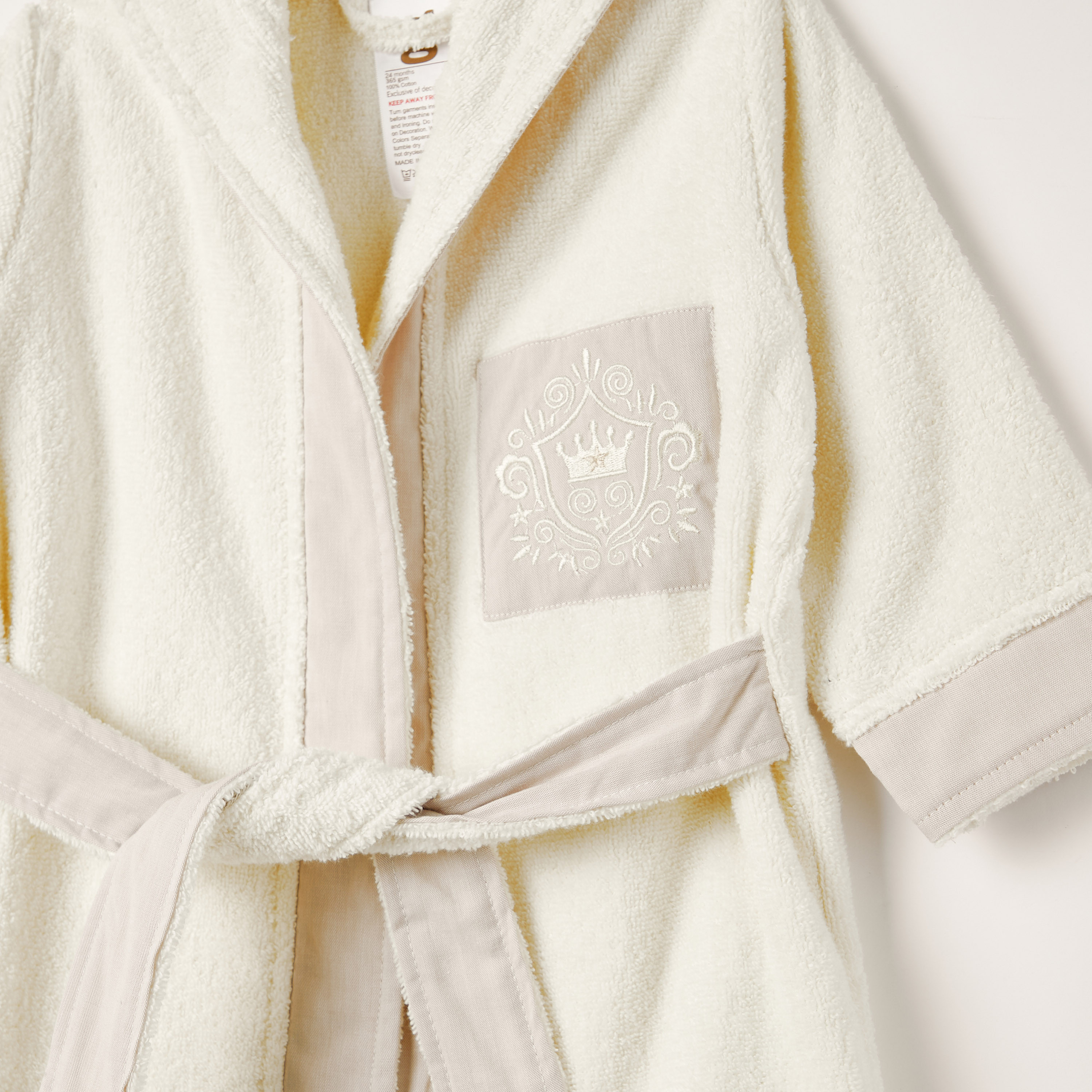 Giggles Long Sleeves Robe with Hood and Tie Up Belt-baby-bathandcare-towels-image-2