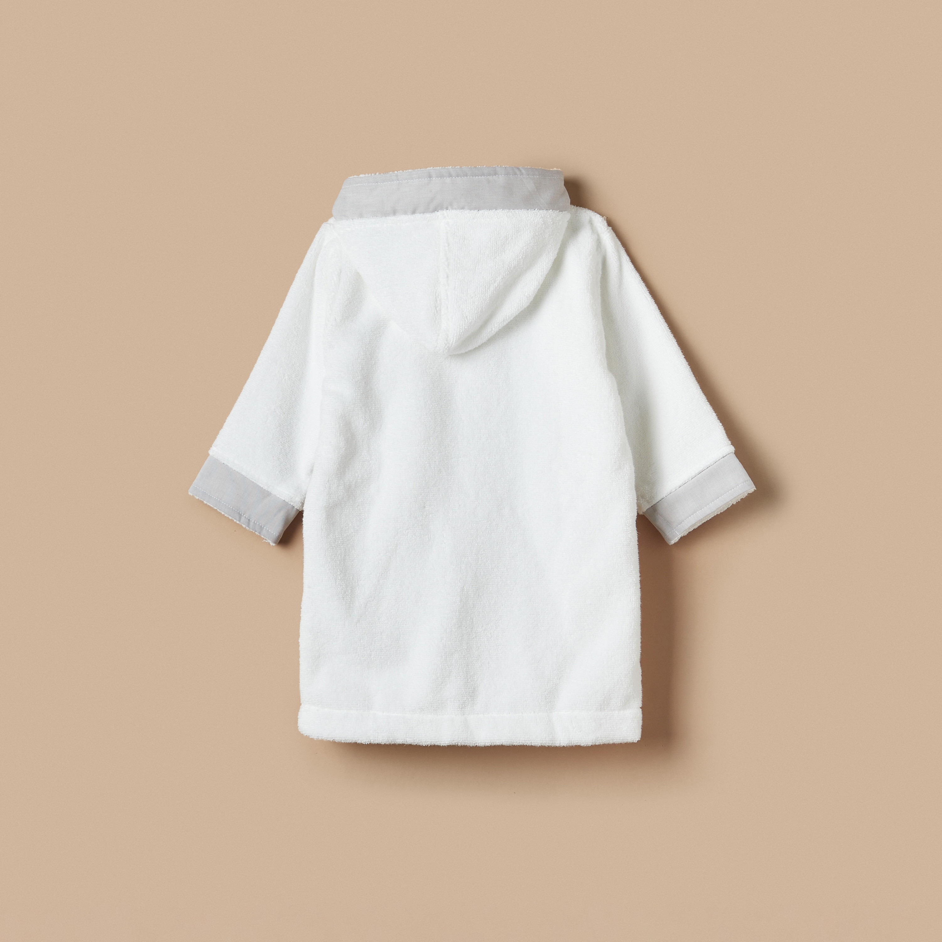 Giggles Embroidered Hooded Bathrobe with Long Sleeves - 12 months-baby-bathandcare-towels-image-4