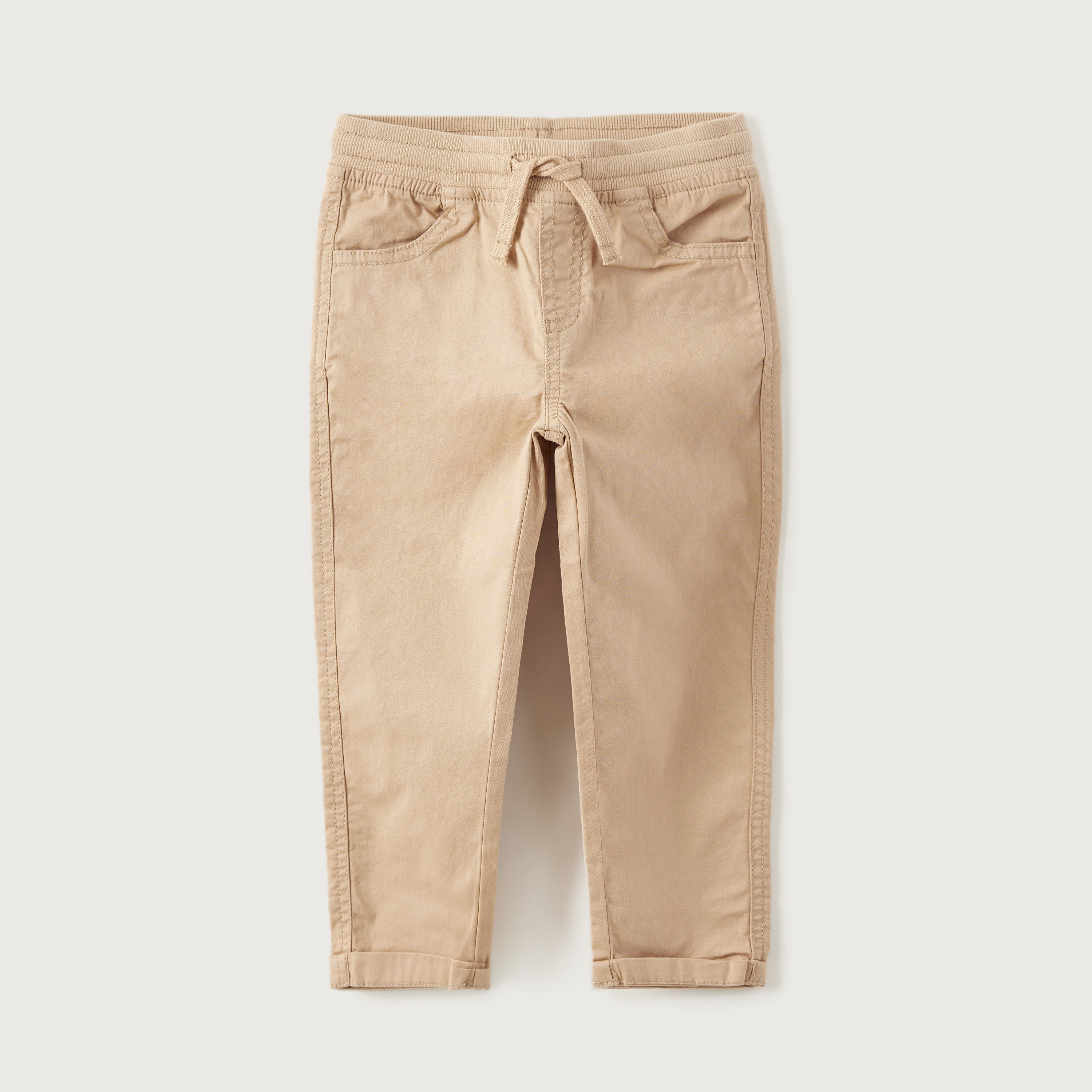 Juniors Solid Woven Pants with Drawstring Closure-baby-boys-clothing-bottoms-trousers-image-1