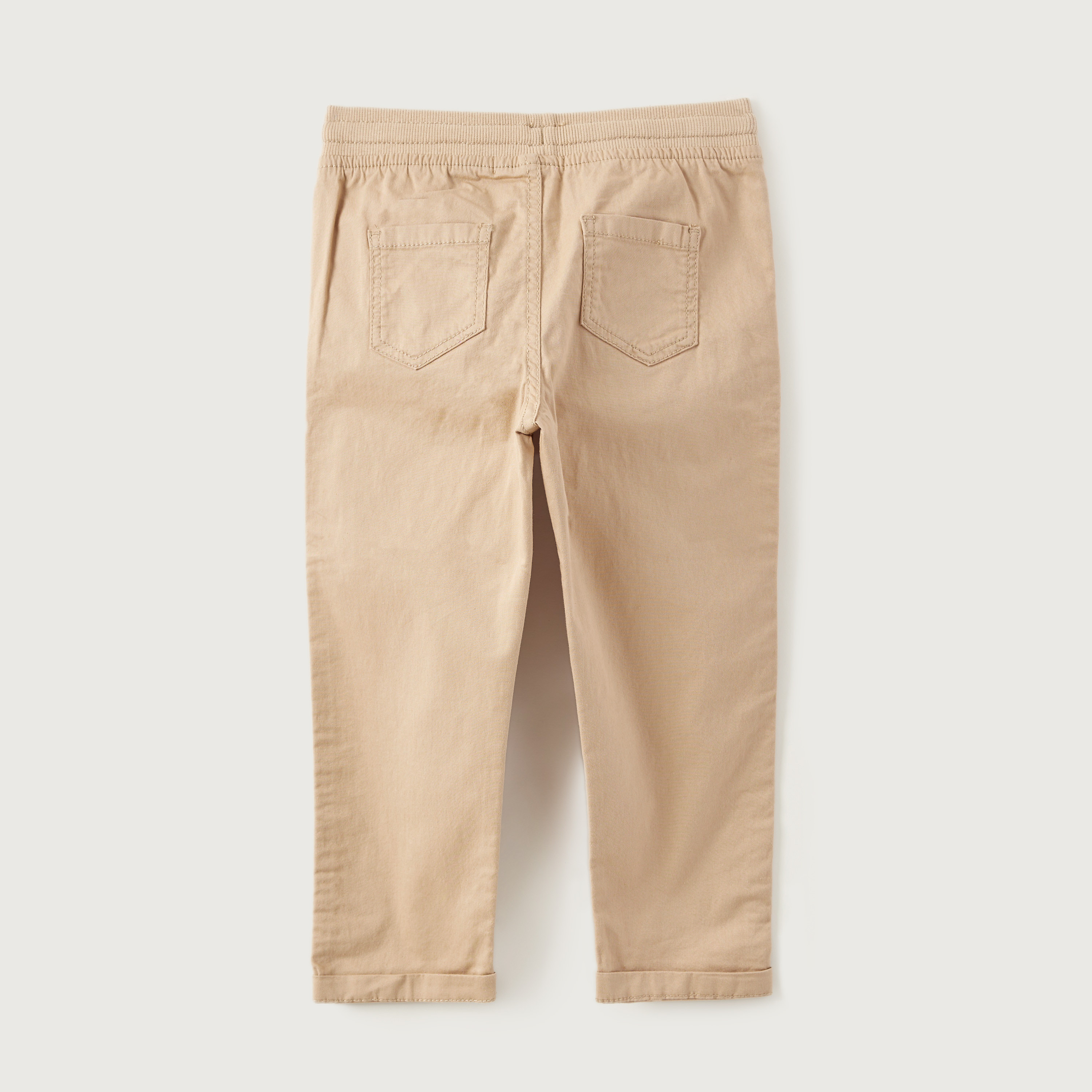 Juniors Solid Woven Pants with Drawstring Closure-baby-boys-clothing-bottoms-trousers-image-5