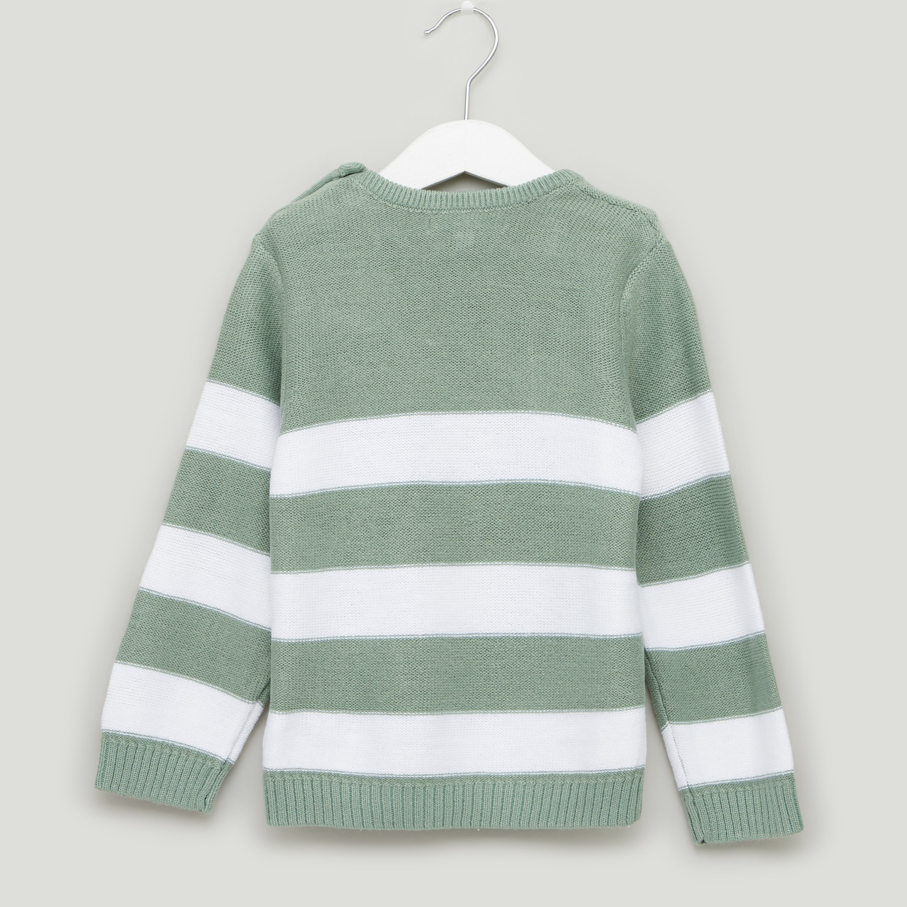 بلوفر مخطط بأكمام طويلة وياقة مستديرة من جونيورز-baby-boys-clothing-jumpersandcardigans-image-3