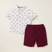 Juniors Graphic Print Shirt with Solid Shorts-Clothes Sets-thumbnail-0