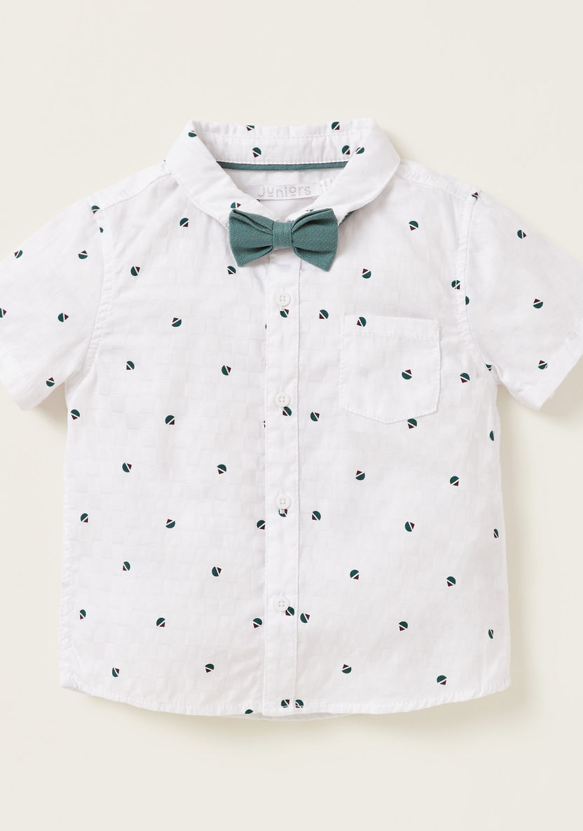 Juniors Printed Shirt and Shorts with Suspenders Set-Clothes Sets-image-1