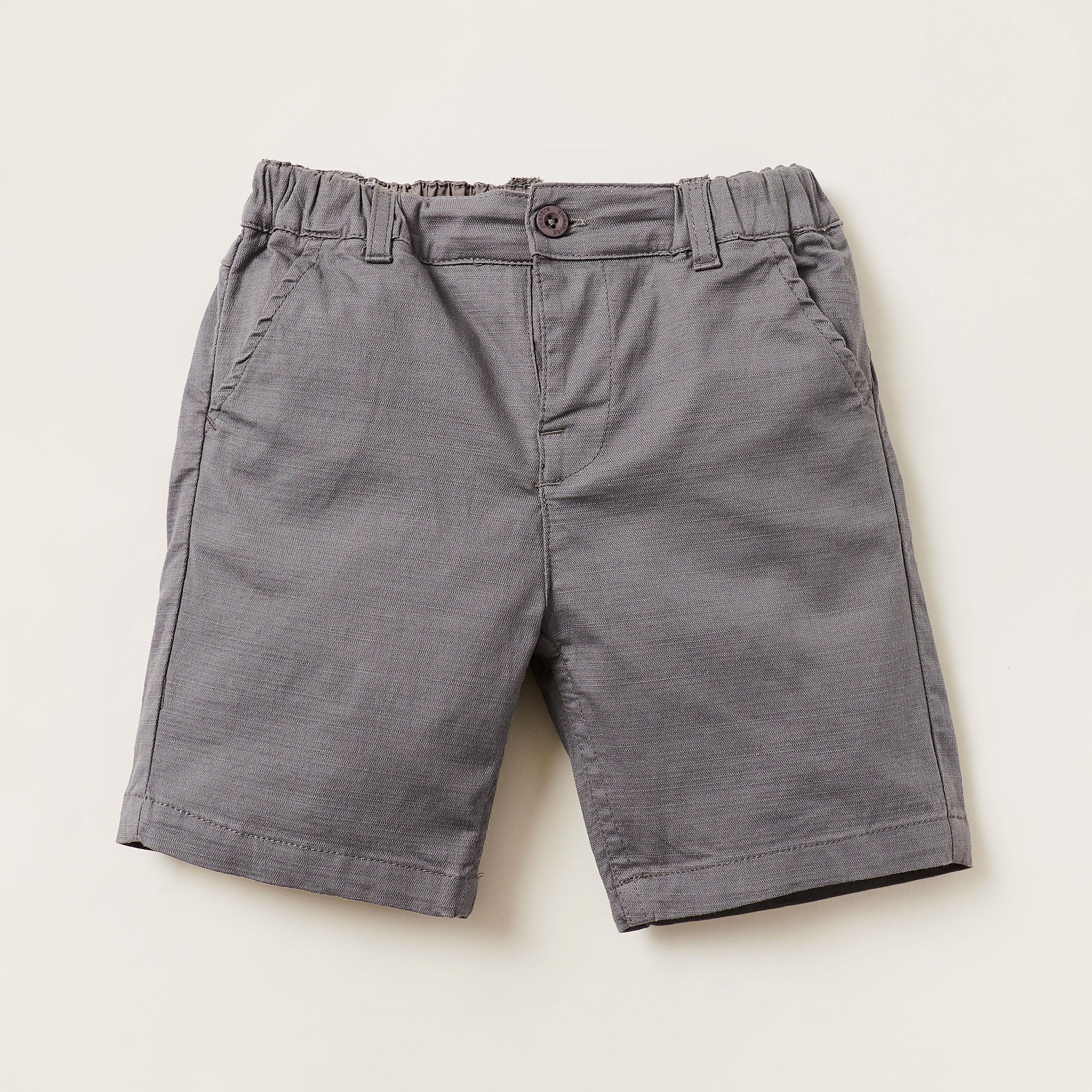 Juniors Chequered Shirt and Solid Shorts Set-baby-boys-clothing-setsandcoords-image-3