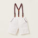 Juniors Solid Shirt with Bow Applique and Shorts with Suspenders Set-Clothes Sets-thumbnail-2