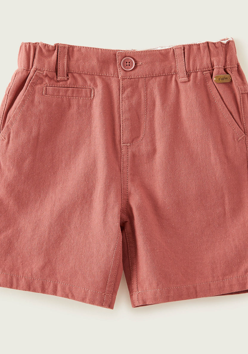 Giggles Woven Pocket Detail Shorts with Elasticised Waistband-Shorts-image-0