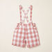 Giggles Solid Short Sleeves Shirt with Checked Shorts and Suspenders-Clothes Sets-thumbnail-1