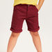 Juniors Solid Shorts with Pockets and Button Closure-Shorts-thumbnail-2