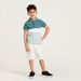 Juniors Solid Polo Short Sleeves T-shirt with Shorts-Clothes Sets-thumbnail-1