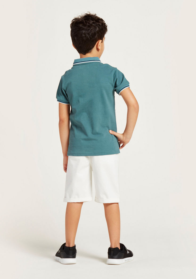 Juniors Solid Polo Short Sleeves T-shirt with Shorts-Clothes Sets-image-6